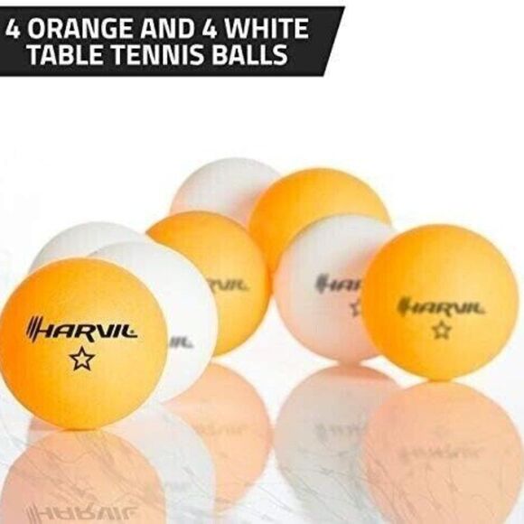 Harvil Leather/Wood 4-Player Table Tennis Racket Set with Conversion Top NS259 - Picture 3 of 7